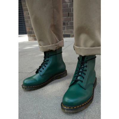 Image of Dr. Martens 1460 BOOT Laceup ankle boots, Size: 9.5, Green smooth Leather