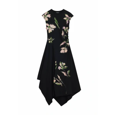 Image of Desigual Floral Day dress, Women&#039;s, Size: 10, Black