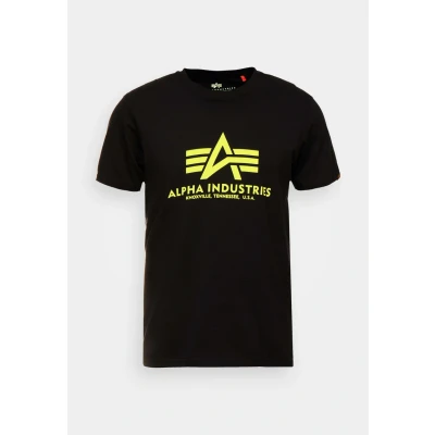 Image of Alpha Industries Print Tshirt black, Men&#039;s, Size: Small, Black