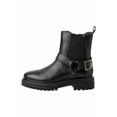 Image of s.Oliver Chelsea Cowboy/biker ankle boot, Women&#039;s, Size: 3, Black Leather