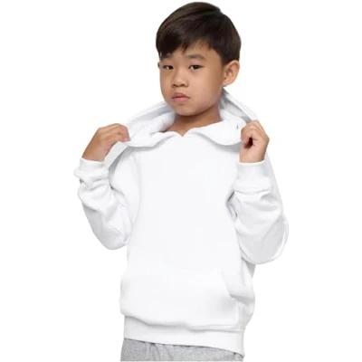 Image of Urban Classics Boy&#039;s Blank Hoodie Hooded Sweatshirt, White, M