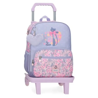 Image of Enso So Pretty School Backpack with Trolley Multicolor 30x38x12cm Polyester, Multicoloured, 30x38x12 cms, Trolley,