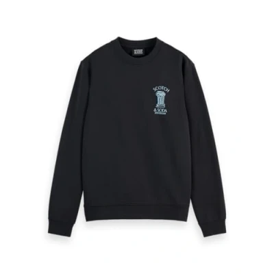 Image of Scotch &amp; Soda Men&#039;s Left Chest Artwork Sweatshirt, Black, L, L