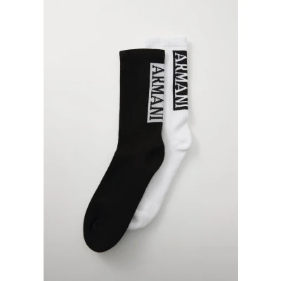 Image of Emporio Armani Short Socks 2 PACK Socks, Men&#039;s, Size: One Size, Black/white