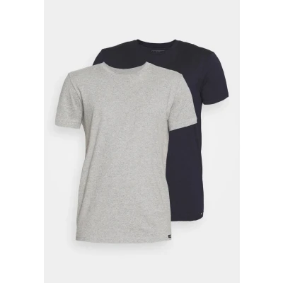 Image of Lee TWIN CREW 2 PACK Basic Tshirt, Men&#039;s, Size: Medium, Grey/navy
