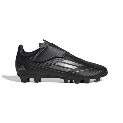 Image of adidas Performance F50 CLUB VEL FXG Unisex Moulded stud football boots for kids, Size: 1, Core black/iron metallic/gold metallic Synthetics
