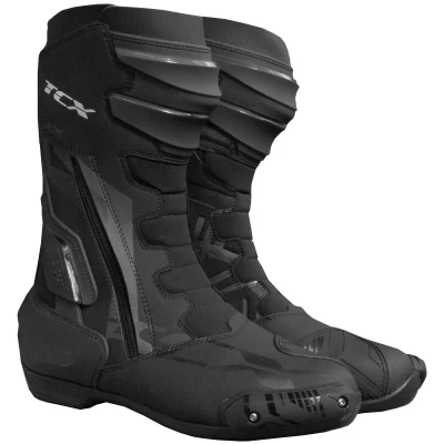 Image of TCX S TR1 Mens Motorbike Boots Sporty Certified Microfibre Upper Elastic Side Zip and Velcro Fastening Black