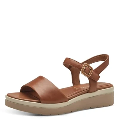 Image of Tamaris Comfort Women&#039;s 8 88708 42 Wedge Sandal, Nut, 6.5 UK Wide