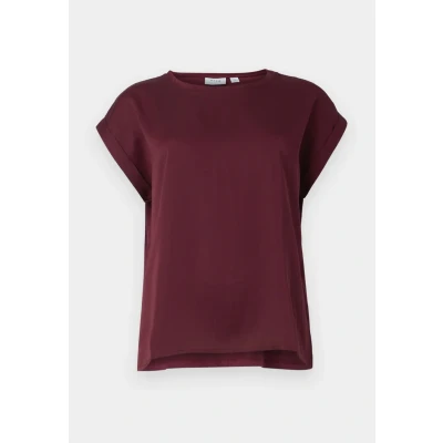 Image of Vila Women&#039;s Variety S/S Satin Top Noos Short Sleeved Blouse, FIG, 12