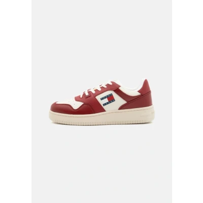 Image of Tommy Jeans NEW Retro Basket Trainers, Women&#039;s, Size: 3.5, Magma red Leather and textile