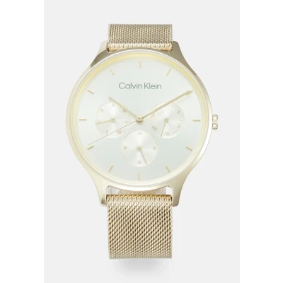 Image of Calvin Klein Women&#039;s Multifunction Quartz Analogue Watch with Milanese Stainless Steel Strap, gold, Bracelet