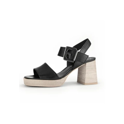 Image of Gabor Women&#039;s Strappy Sandals, Black 27, 37.5 EU