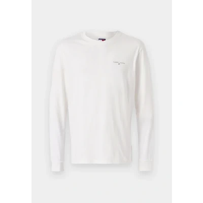 Image of Tommy Jeans TJM SLIM Chest Linear TEE Long sleeved top, Men&#039;s, Size: 34, Ecru