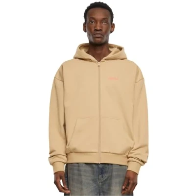Image of Upscale by Mister Tee Ultra Heavy Hoody Zipup sweatshirt, Men&#039;s, Size: Small, Unionbeige
