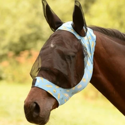 Image of Weatherbeeta Stretch Eye Saver with ears Seahorse Print
