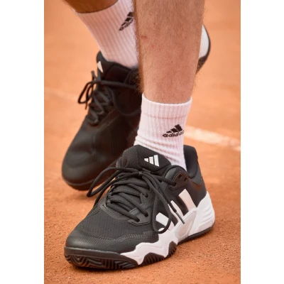 Image of adidas Performance Solematch Control 2 Boost Clay court tennis shoes, Men&#039;s, Size: 6, Core black/metalic/cloud white Synthetics/textile