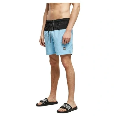 Image of Urban Classics Block Swimming shorts, Men&#039;s, Size: Medium, Balticblue black