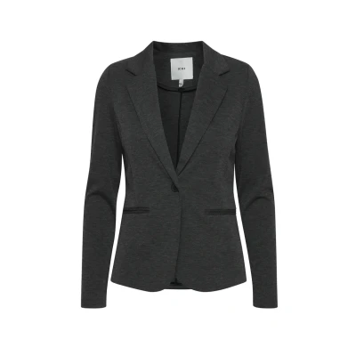 Image of ICHI Blazer, Women&#039;s, Size: Large, Dark grey melange