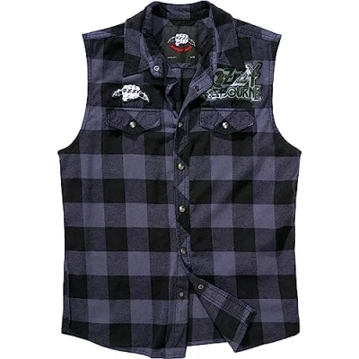 Image of Brandit Men&#039;s Ozzy Checkshirt Sleeveless Shirt, Black_grey_ch, L
