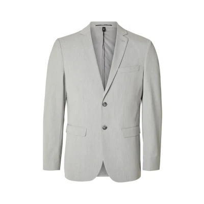 Image of SELECTED HOMME Men&#039;s Slhslim Liam BLZ Flex B Noos Blazer, Light Grey Mix, 48