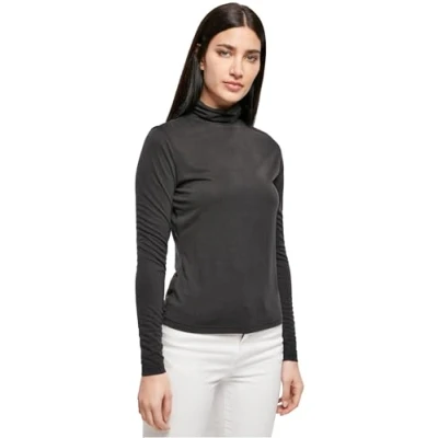 Image of Urban Classics Turtleneck Longsleeve Long sleeved top, Women&#039;s, Size: 5XL, Black