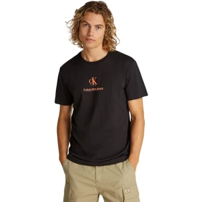 Image of Calvin Klein Jeans Shadow LOGO TEE Print Tshirt, Men&#039;s, Size: XS, Black