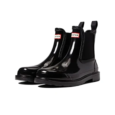 Image of Hunter Original Womens Commando Chelsea BOOT Vegan Wellies, Women&#039;s, Size: 6, Black Natural rubber