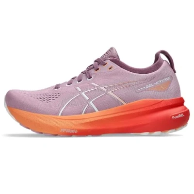 Image of Asics Gelkayano 31 Road running shoes, Women&#039;s, Size: 3, Lilac/orange Textile/synthetics