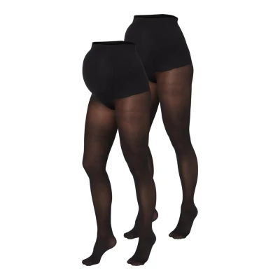 Image of Mamalicious Mlsabine 2 PACK Tights, Women&#039;s, Size: S/M, Black