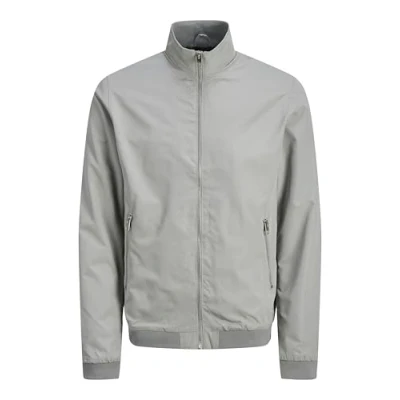 Image of Jack &amp; Jones Jjerush Harrington Bomber Jacket, Men&#039;s, Size: Small, Ultimate grey
