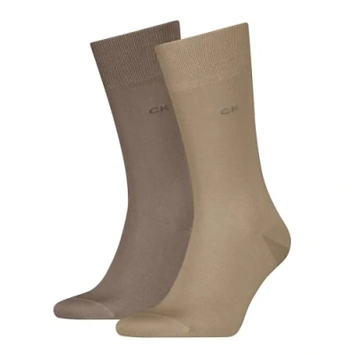 Image of Calvin Klein Underwear MEN SOCK Unisex 2 PACK Socks, Men&#039;s, Size: 6 8, Khaki