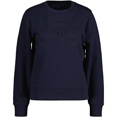 Image of GANT Tonal Shield C NECK Sweatshirt, Women&#039;s, Size: XXL, Evening blue