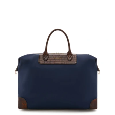 Image of Isabel Bernard Leather/Nylon Blue Travel Bag Women 46cm IB20003 942