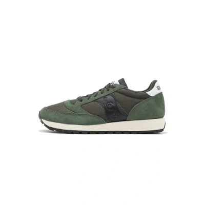 Image of Saucony JAZZ Vintage Unisex Trainers, Men&#039;s, Size: 8.5, Dark green Leather and textile