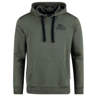 Image of Lonsdale Men&#039;s Maywick Hooded Sweatshirt, Olive/Black, M