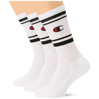 Image of Champion CREW Socks Unisex 3 PACK Sports socks, Size: 2.5 5, White