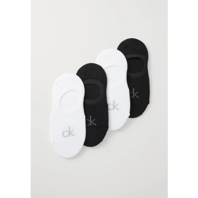 Image of Calvin Klein Underwear Women HIGH CUT Ecomm 4 PACK Trainer socks, Women&#039;s, Size: 2.5 5, White/black