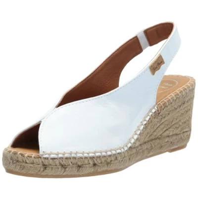Image of Toni Pons Laila P Wedge sandals, Women&#039;s, Size: 7.5, White Leather