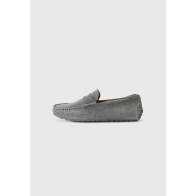 Image of BOSS NOEL Moccasins, Men&#039;s, Size: 11, Medium grey Suede