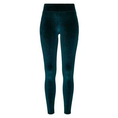 Image of Urban Classics Ladies HIGH Waist Velvet Leggings Trousers, Women&#039;s, Size: 4XL, Teal