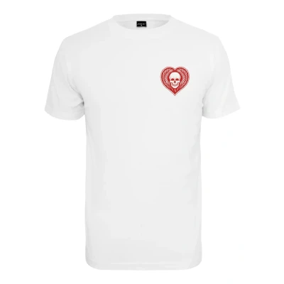 Image of Mister Tee Skull Heart Print Tshirt, Men&#039;s, Size: Small, White