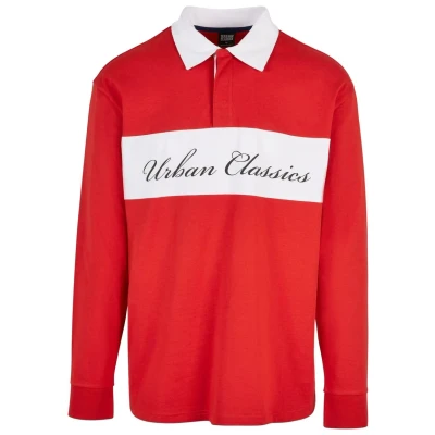 Image of Urban Classics Rugby Longsleeve Polo shirt, Men&#039;s, Size: XL, Hugered