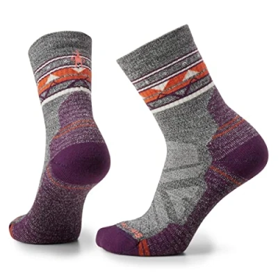 Image of Smartwool HIKE Light Cushion ZIG ZAG Valley MID CREW Sports socks, Women&#039;s, Size: 5 7.5, Ash charcoal