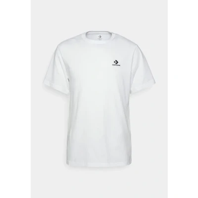 Image of Converse Embroidered STAR Chevron TEE Unisex Basic Tshirt, Size: XXS, White