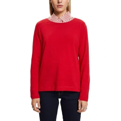 Image of Esprit Long sleeved top, Women&#039;s, Size: XS, Dark red