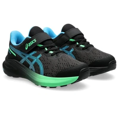 Image of Asics GT1000 13 PS Neutral running shoes for kids, Size: 9K, Black digital aqua Synthetics