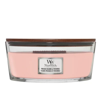 Image of WoodWick Scented Candle Ellipse Pressed Blooms &amp; Patchouli 9 cm / 19