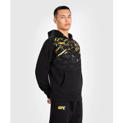 Image of Venum UFC Authentic Fight Night Replica MENS Hoodies Hoodie, Men&#039;s, Size: XXL, Black/gold