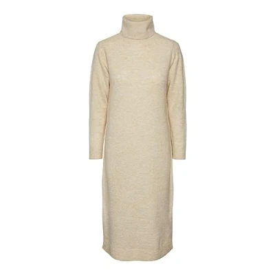 Image of PIECES Women&#039;s Pcjuliana Ls Roll Neck Knit Dress Noos Bc, Grey (Whitecap Gray), XS