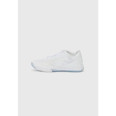 Image of Puma Accelerate Turbo 4 Unisex Handball shoes white/silvercoloured/ash gray, Size: 13, White/silver/coloured/ash gray